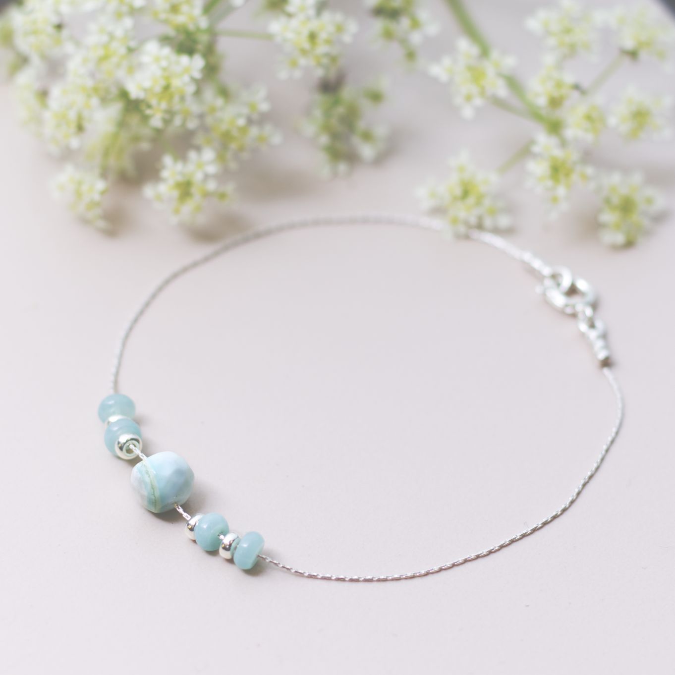 Amazonite And Opal Beading Chain Bracelet