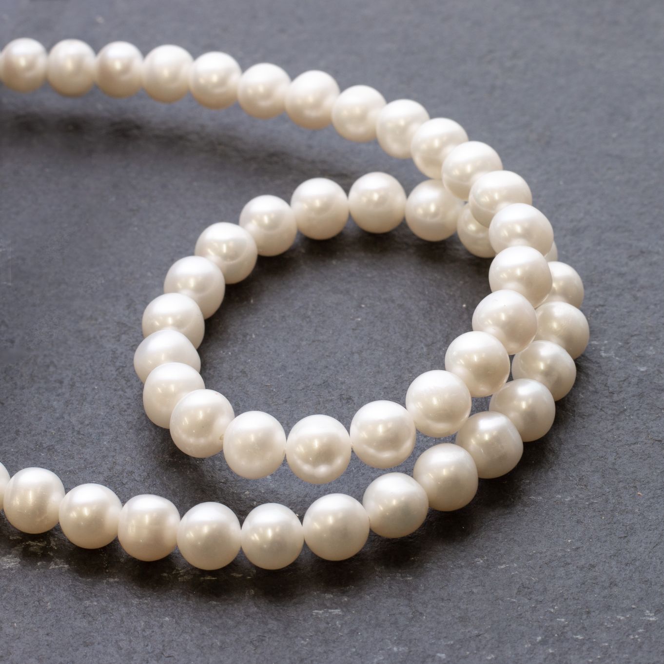 Cultured Freshwater Roundish White Pearls - Approx 9mm