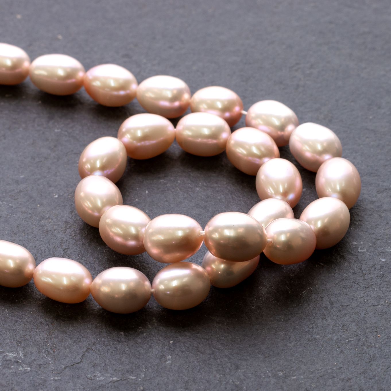 Cultured Freshwater Rice Shape Pink Pearls - Approx From 9mm