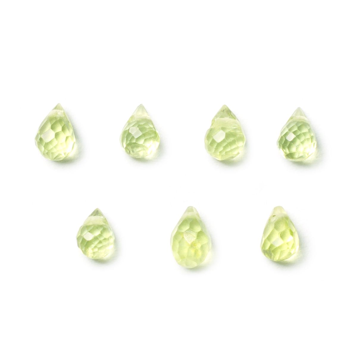 Peridot Faceted Drop Briolette Beads - Approx From 5x3mm