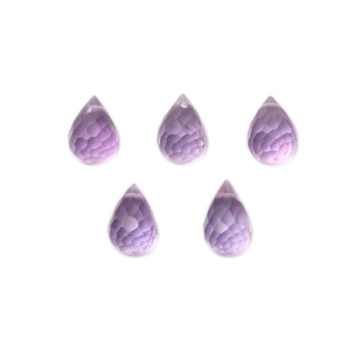 Pink Amethyst Faceted Drop Briolette Beads - Approx From 6mm, Pack Of 10 Beads