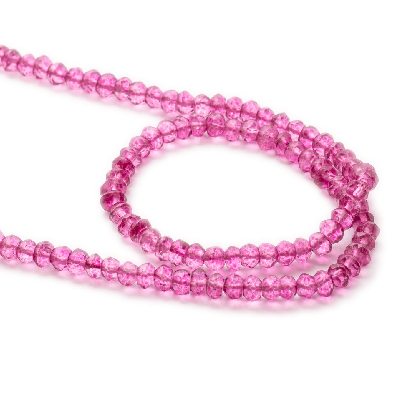 Pink Quartz Faceted Rondelle Beads - Approx 3.5mm, Pack of 10 