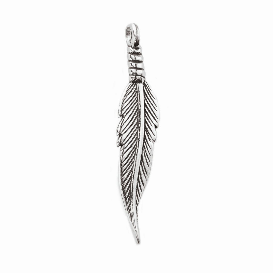 Sterling Silver Large Feather Charm