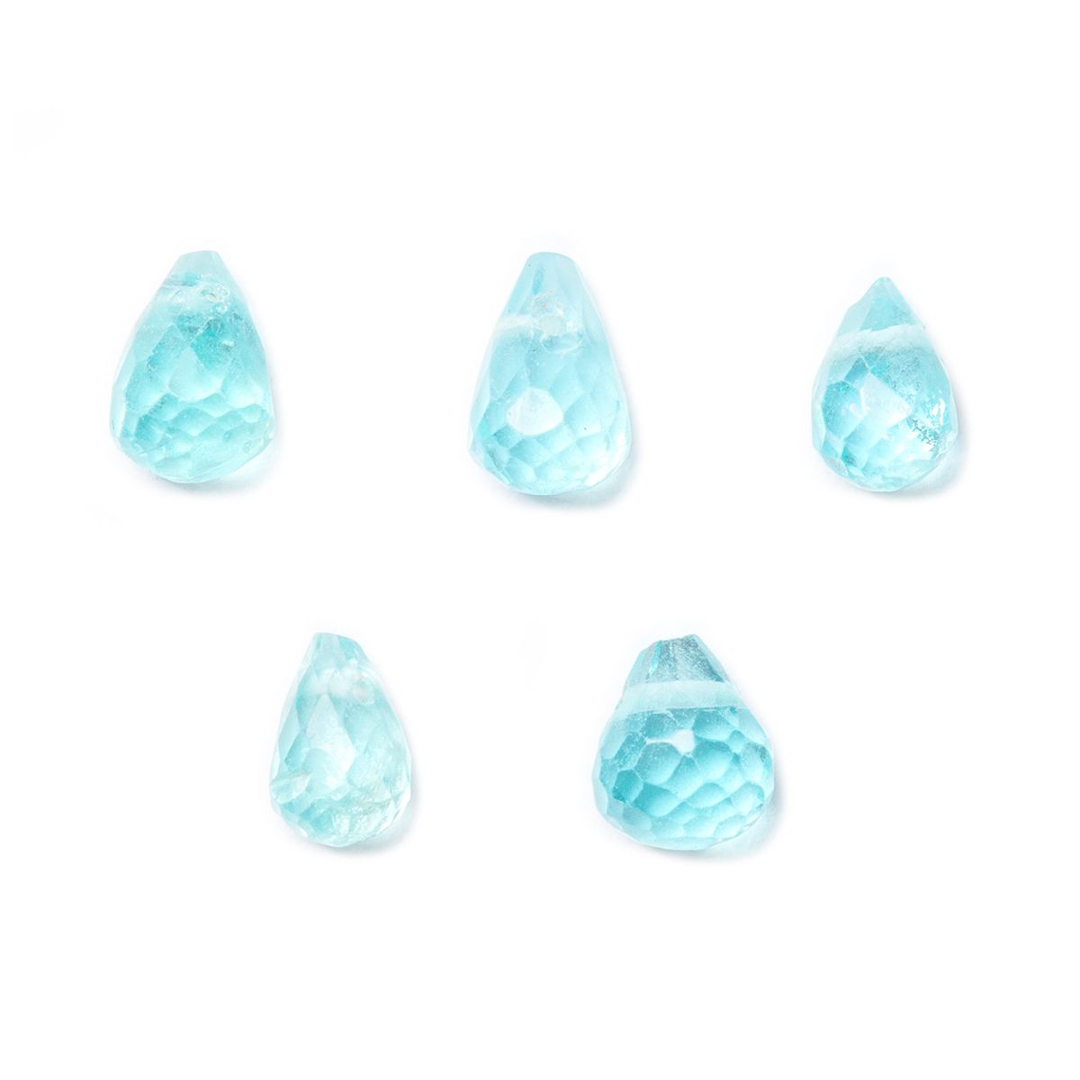 Apatite Faceted Drop Briolette Beads - Approx 3x2.5mm, Pack of 10 beads
