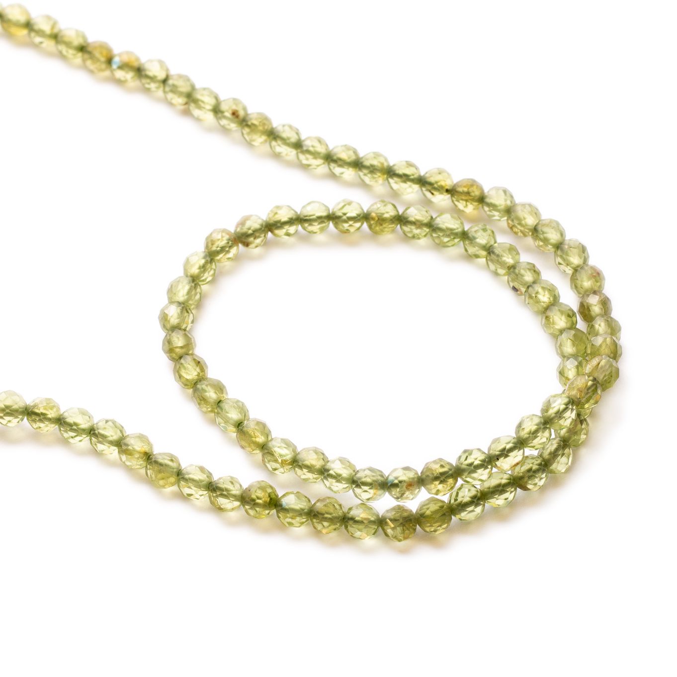 Peridot Faceted Round Beads - Approx 3.5mm