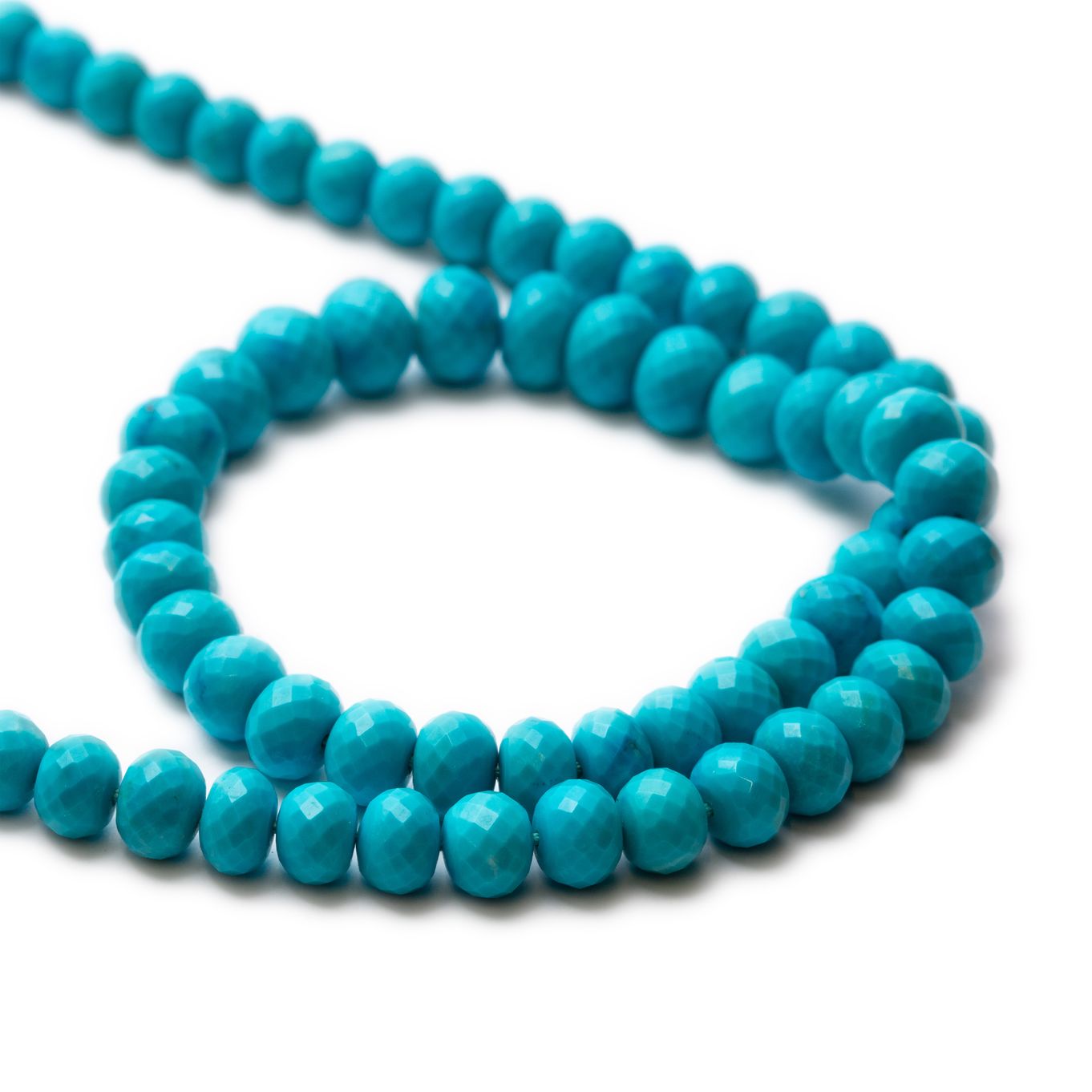 Turquoise Faceted Rondelle Beads - Approx From 4.5mm