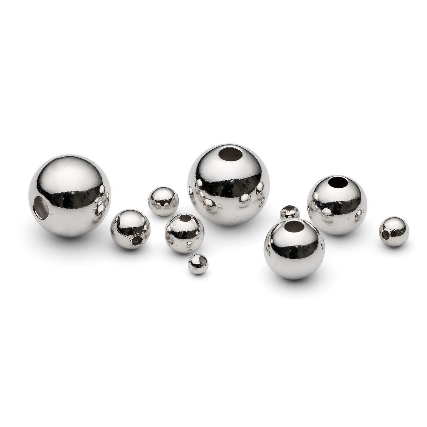 Sterling Silver Plain Round Beads