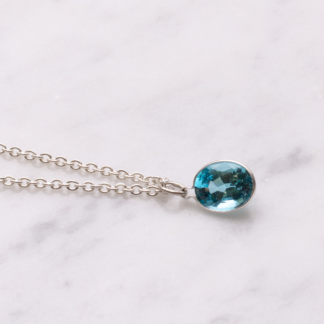 London Blue Topaz Silver Pendant Necklace