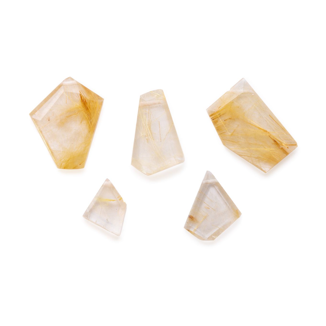 Golden Rutile Quartz Freeform Slice Beads - Various sizes