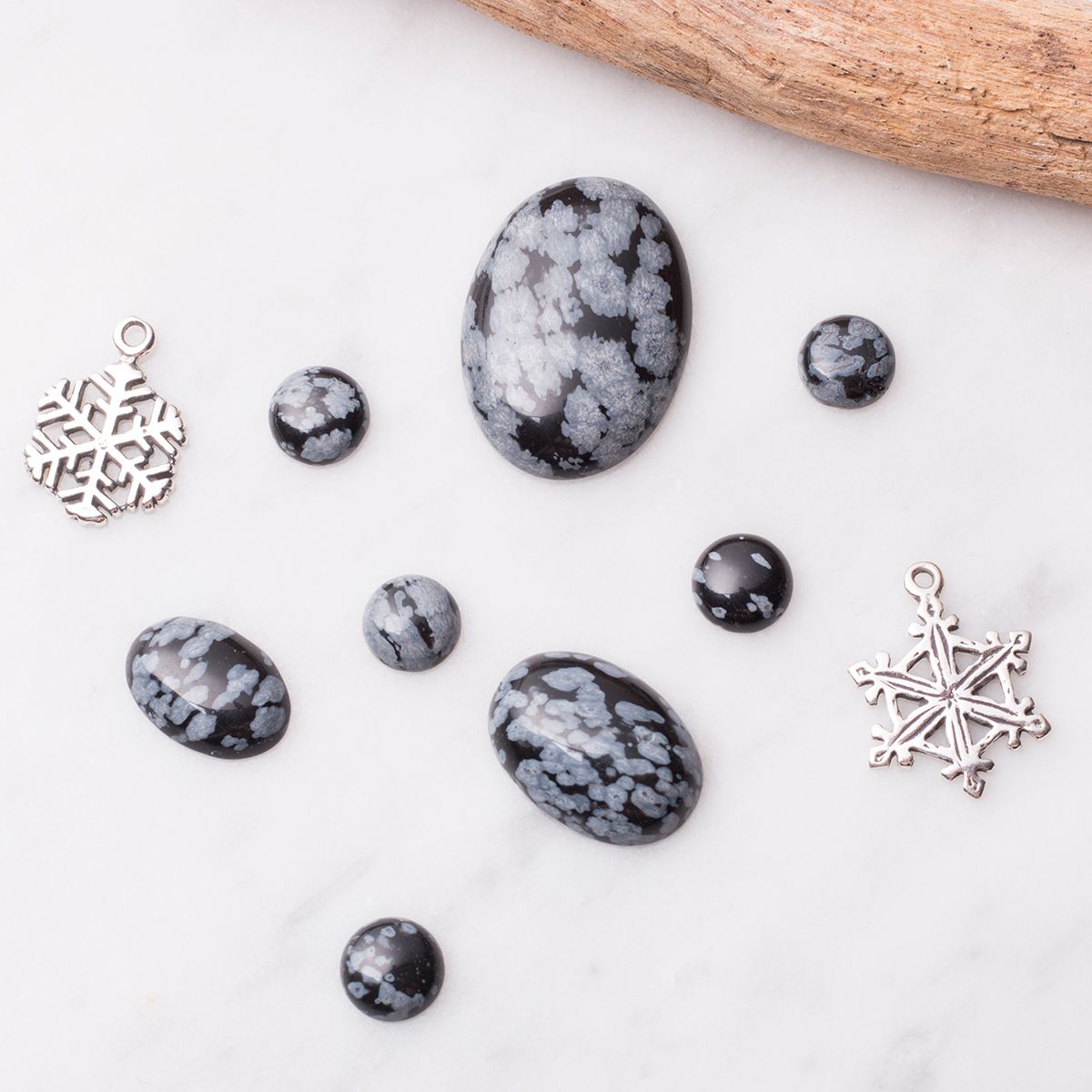 Snowflake obsidian sale cabochon