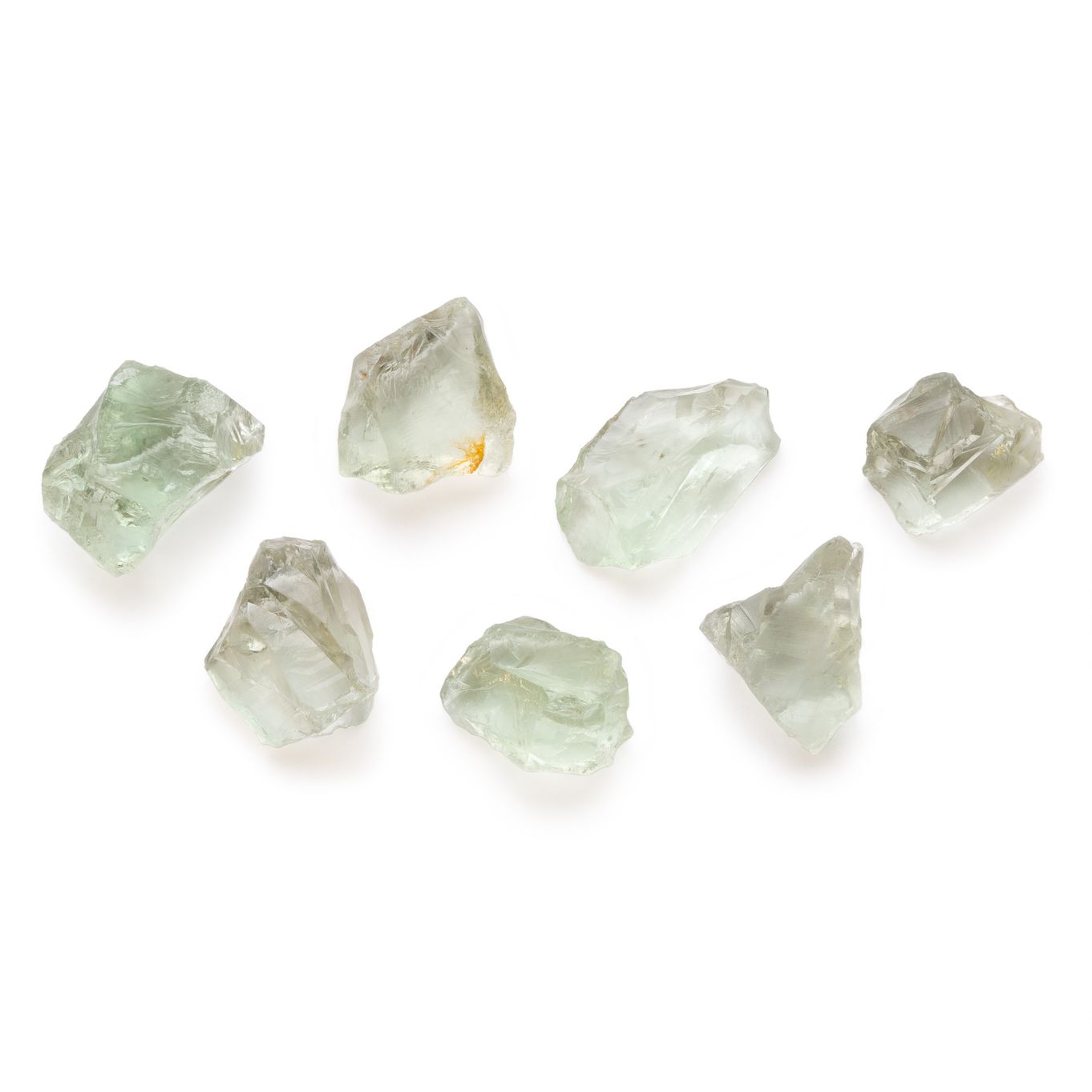 Rough Green Amethyst Natural Crystals (Undrilled), Approx From 9mm