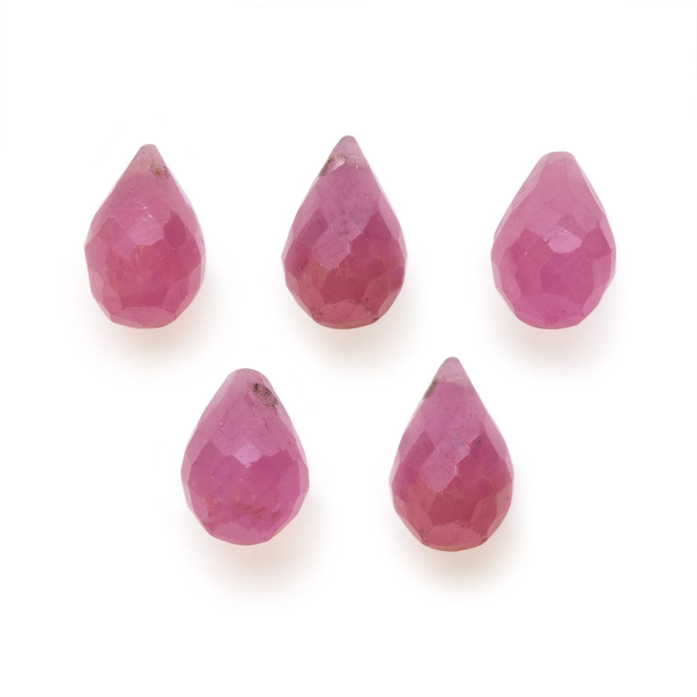 Ruby Drop Shape Faceted Briolette Gemstone Beads - Approx From 6mm
