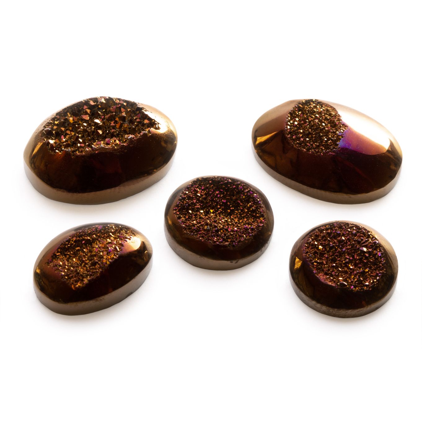 Bronze Glow Window Drusy Cabochons