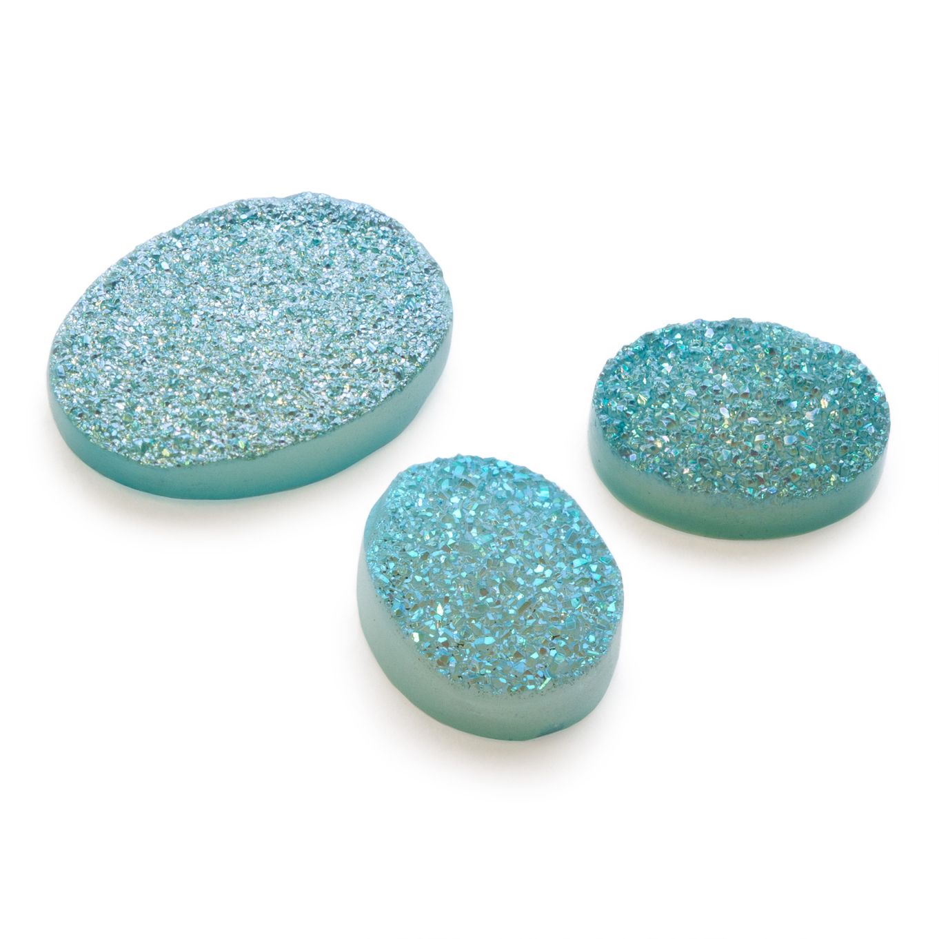 Turquoise Flat Drusy Cabochons