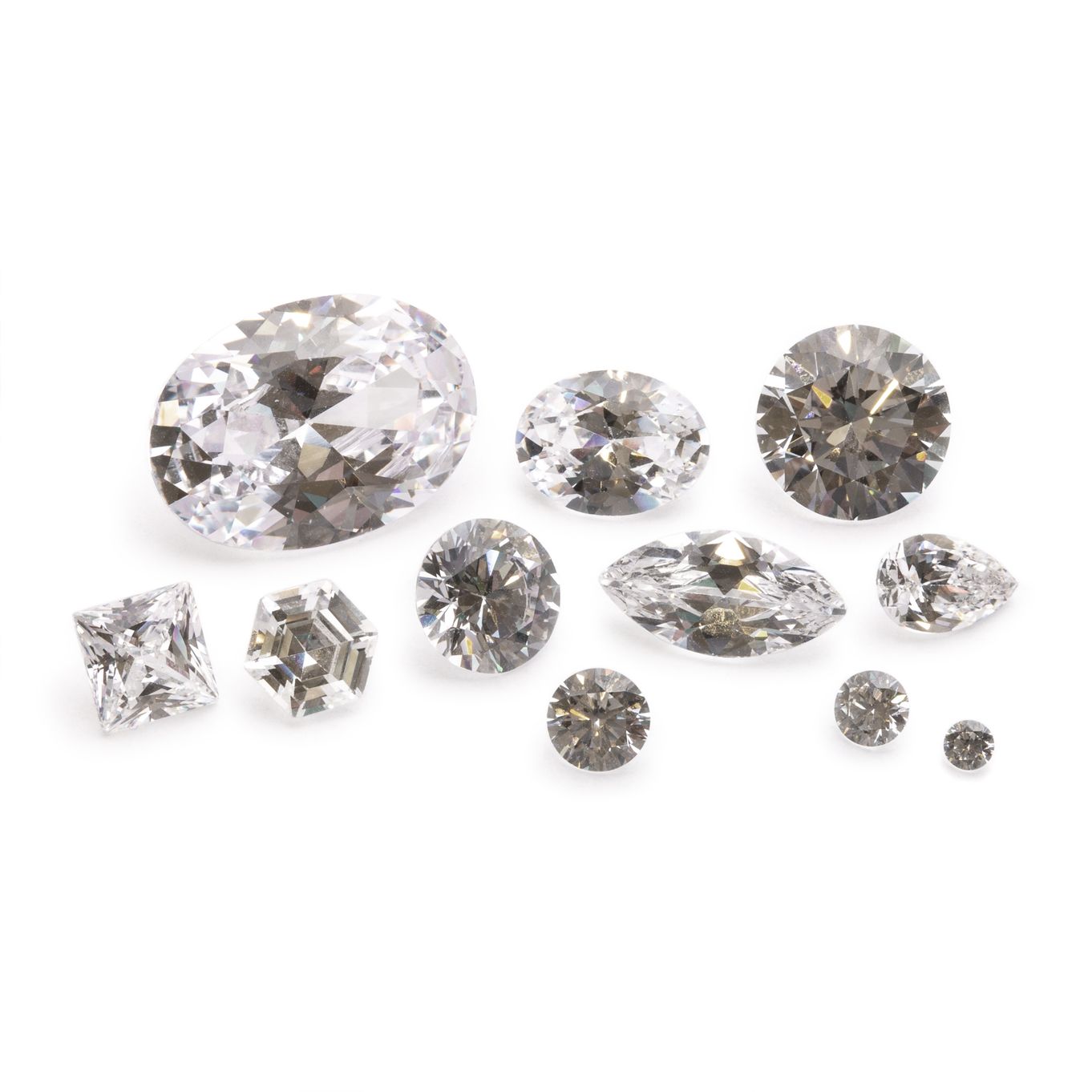 White Cubic Zirconia Faceted Stones