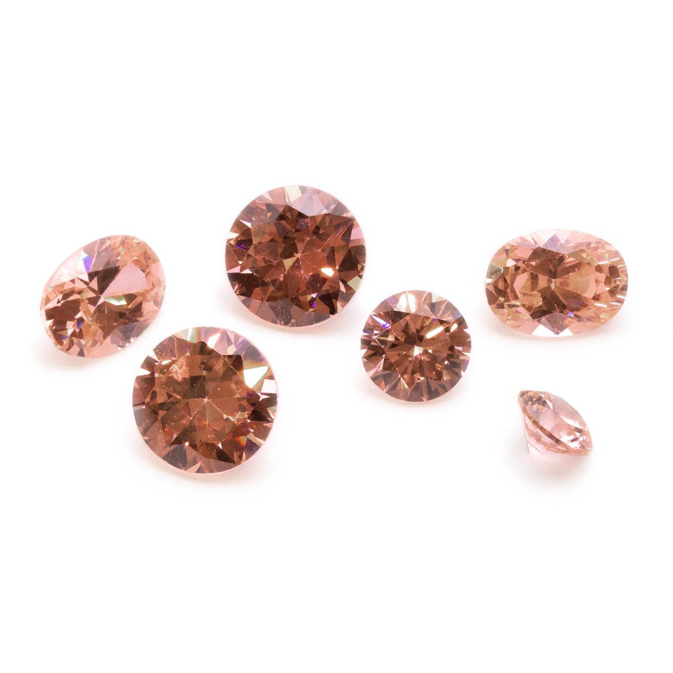 Candy Pink Cubic Zirconia Faceted Stones