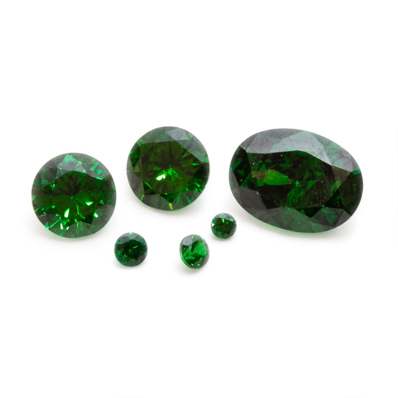 Emerald Coloured Cubic Zirconia Faceted Stones