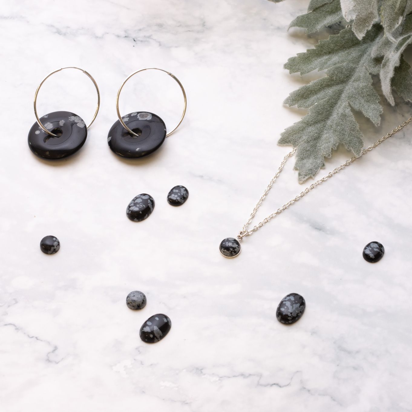 Snowflake hot sale obsidian earrings