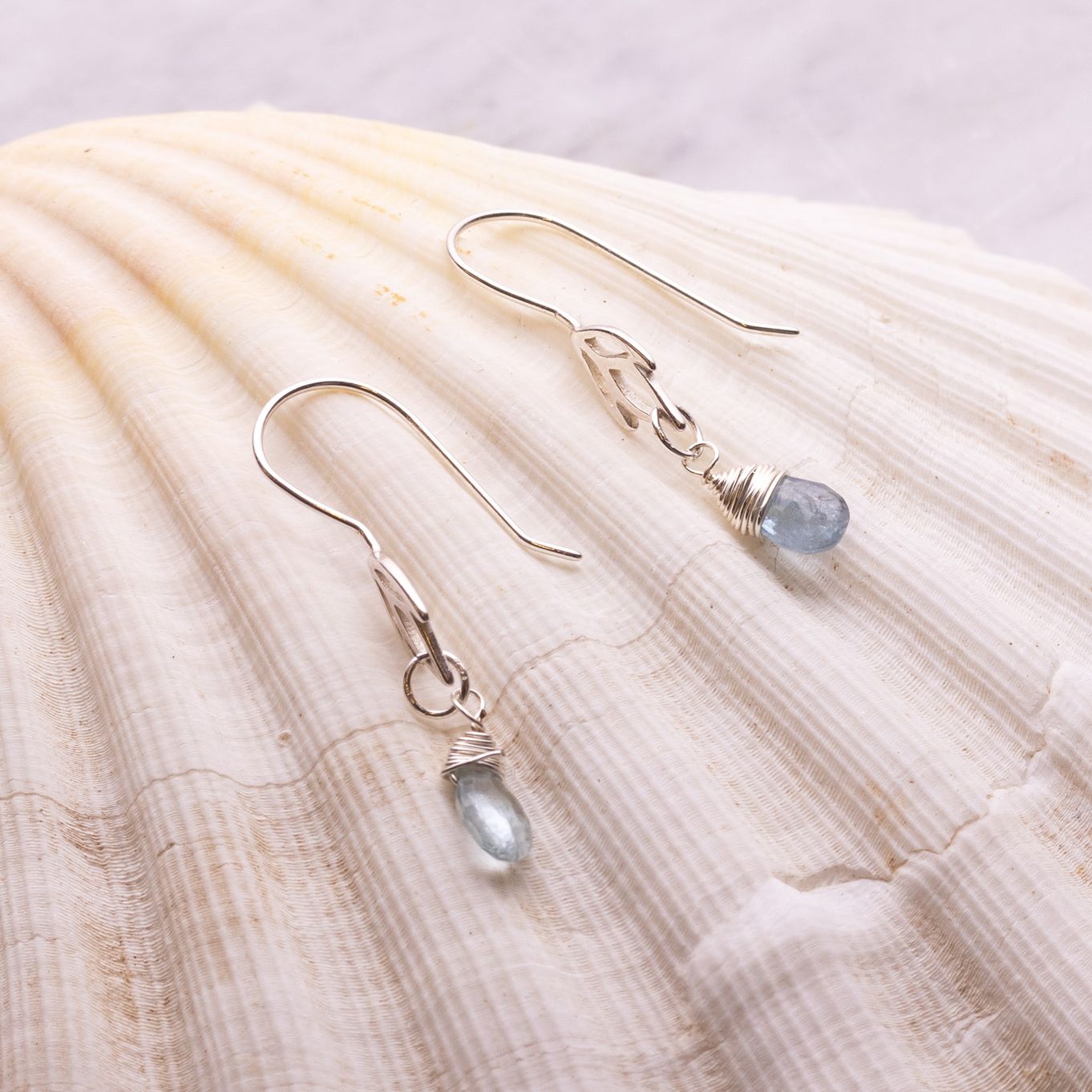 Aquamarine Briolette Iris Earrings