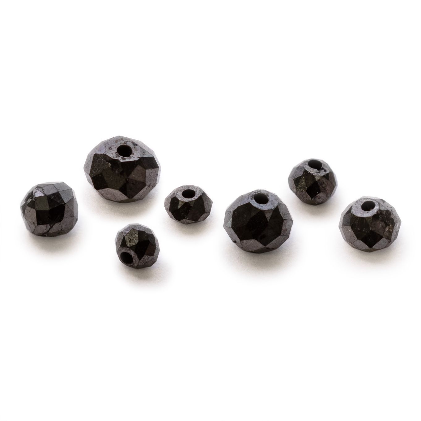 Black Diamond Faceted Rondelle Beads - Various sizes