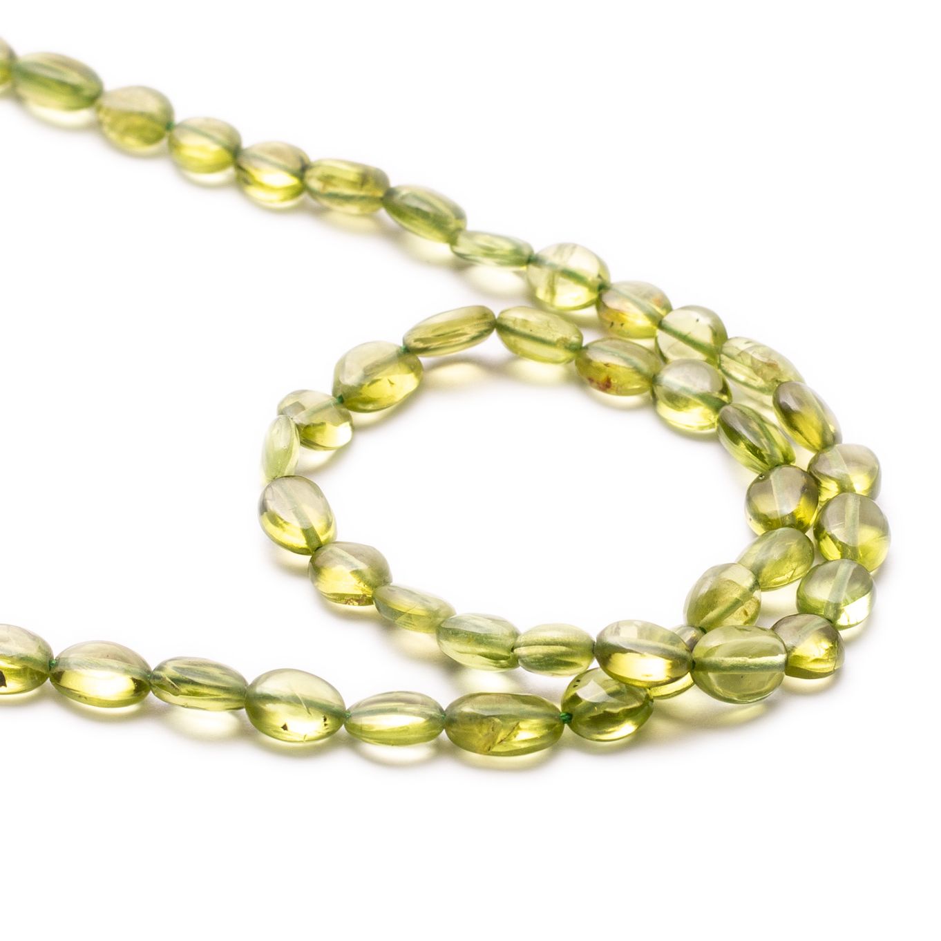 Peridot Flat Oval Nugget Beads - Approx From 8mm