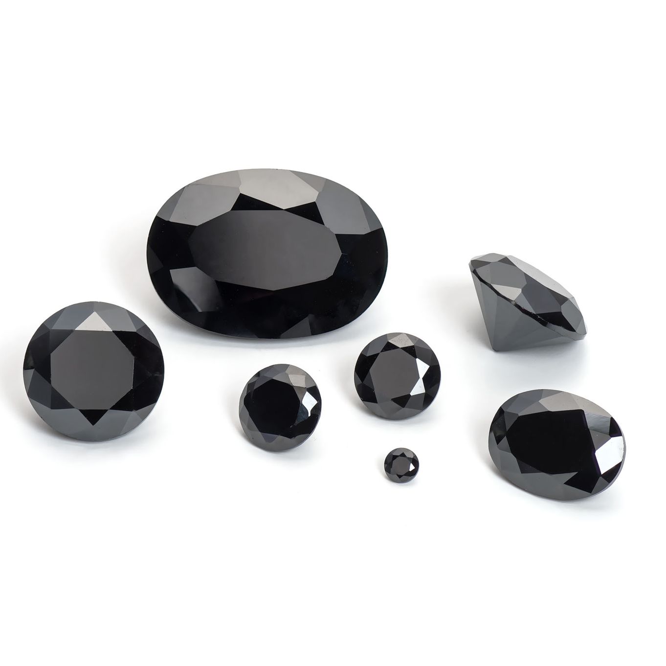 Black Cubic Zirconia Faceted Stones
