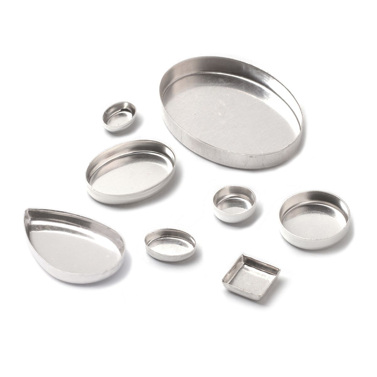 Sterling Silver Plain Edge Bezel Cups for Cabochon Stones
