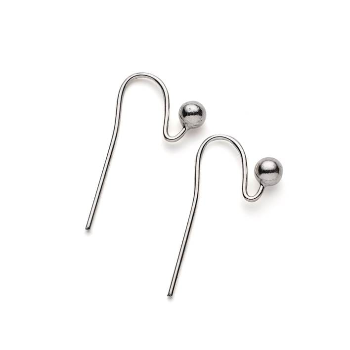Sterling Silver Plain Earwire with Ball (Pair)