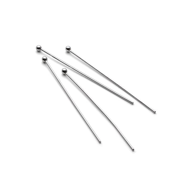 Sterling Silver 32mm Headpins with Ball (Pack of 10)
