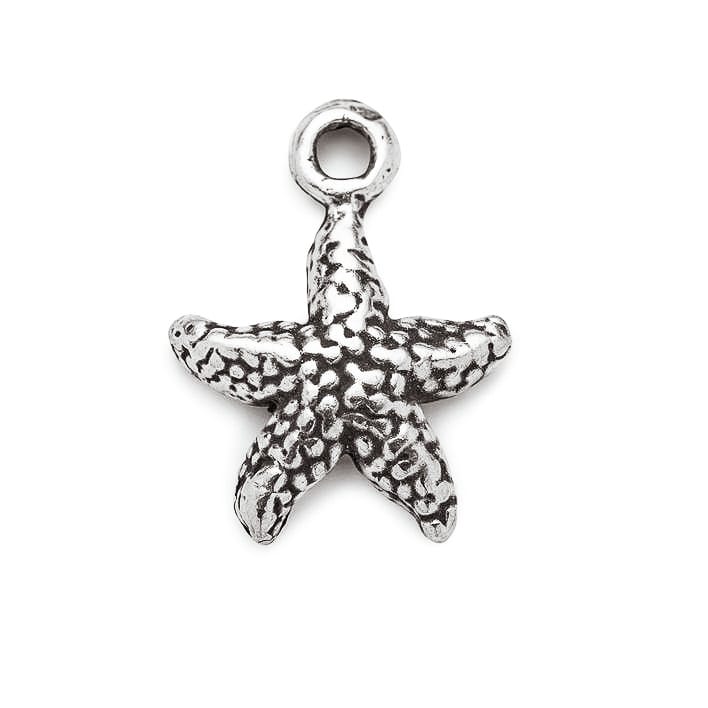 Sterling Silver Textured Starfish Charm