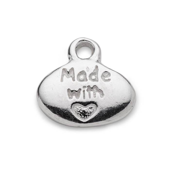 Sterling Silver 'Made with Love' Charm