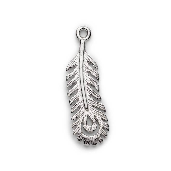 Sterling Silver Peacock Feather Charm