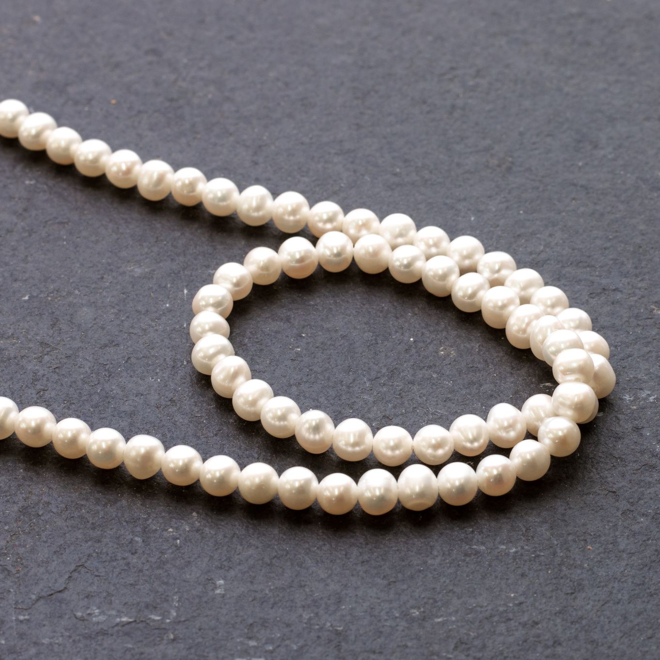 3.5-4mm roundish White Freshwater Pearls - B250 - Kernowcraft