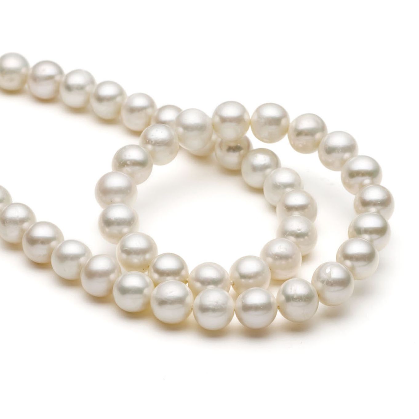 Cultured Freshwater Roundish White Pearls - Approx From 7mm