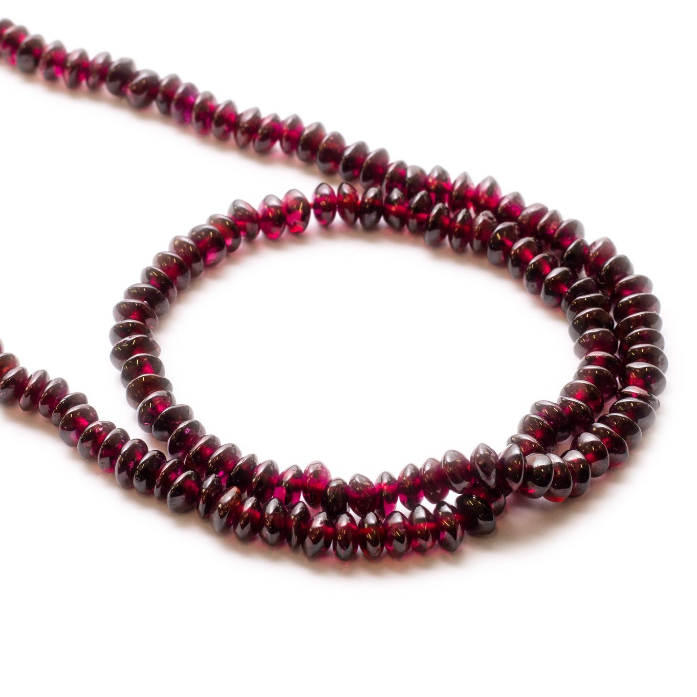 Garnet Rondelle Beads - Approx From 4mm