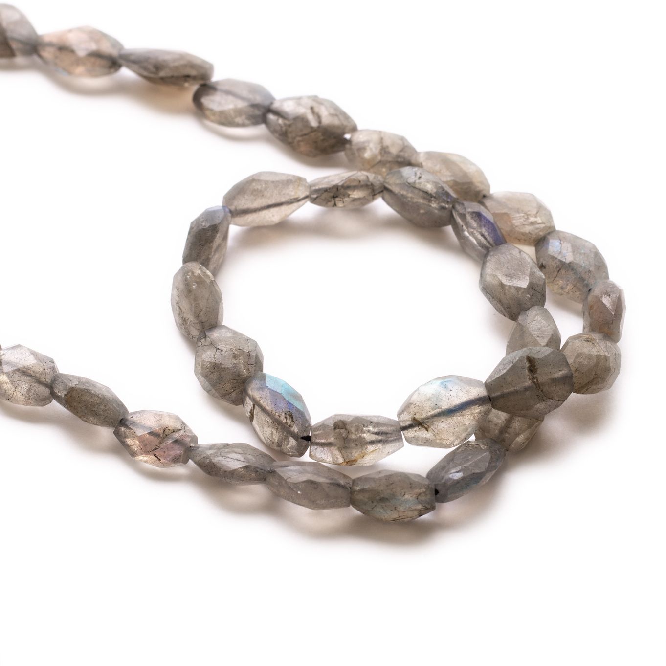 Labradorite Faceted Oval Beads - Approx From 8mm