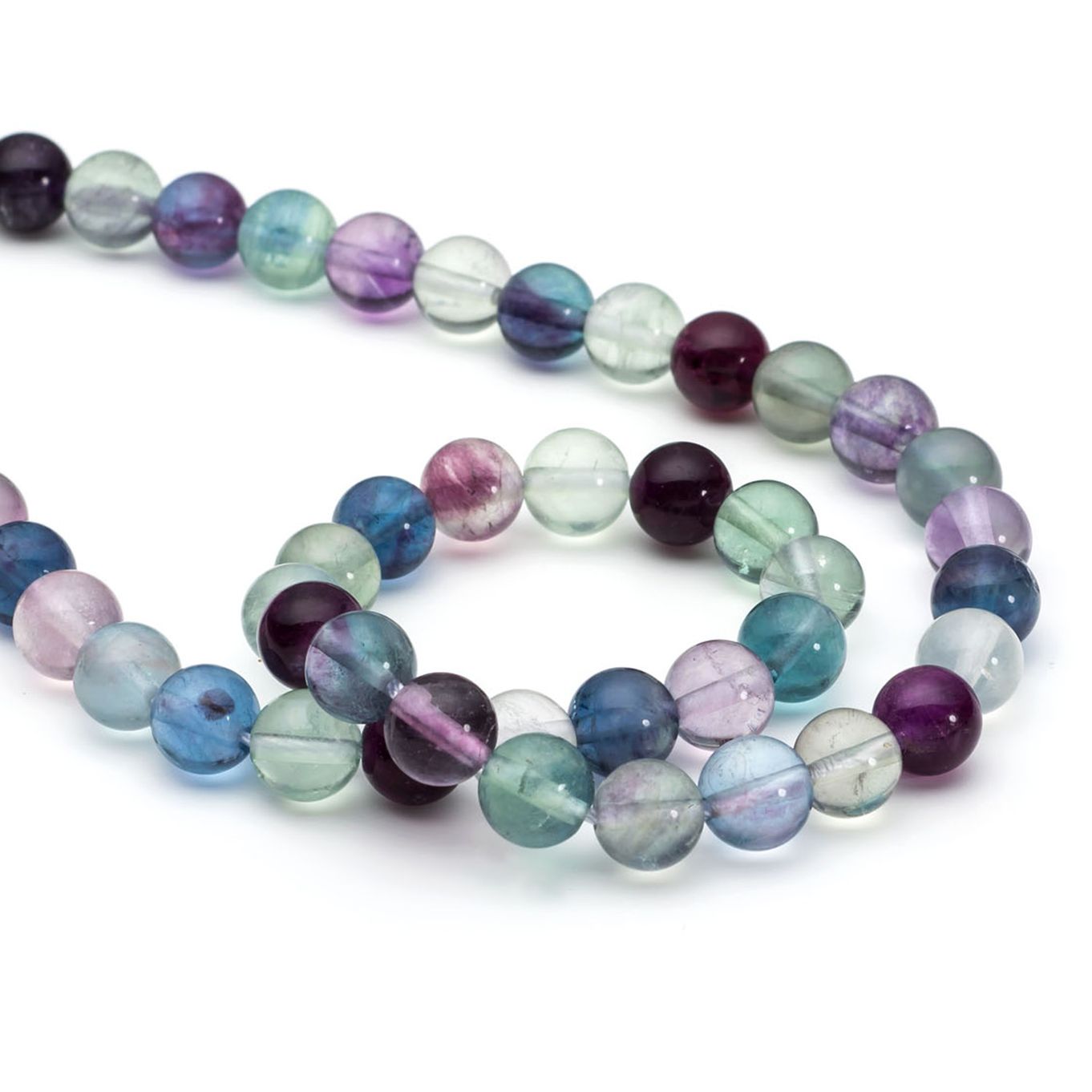 Rainbow Fluorite Round Beads - Various sizes