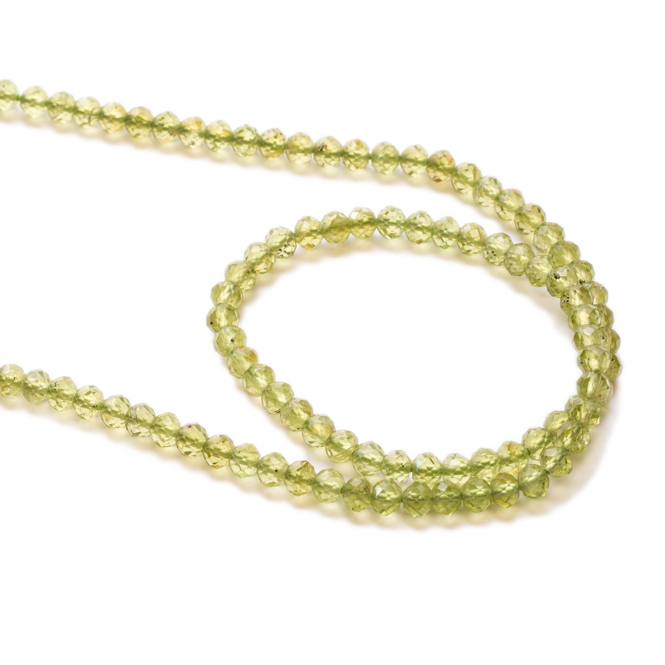 Peridot Faceted Rondelle Beads - Approx From 3mm