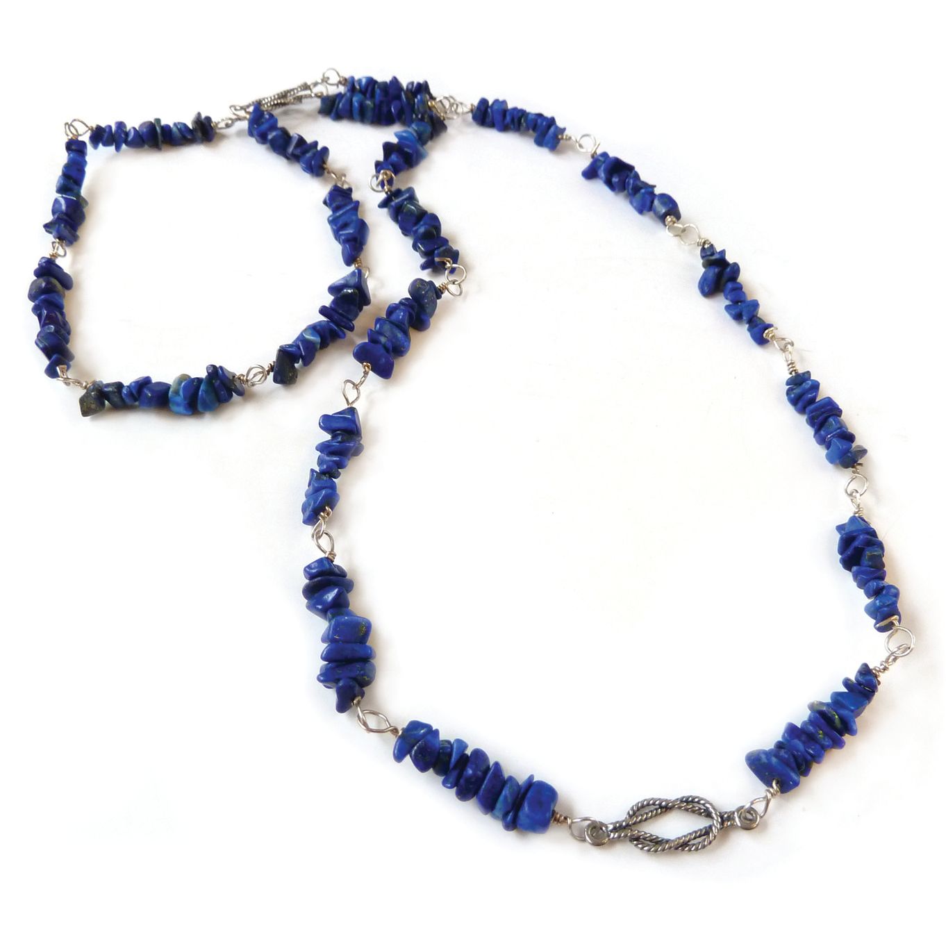 Lapis Chip Sterling Silver Necklace