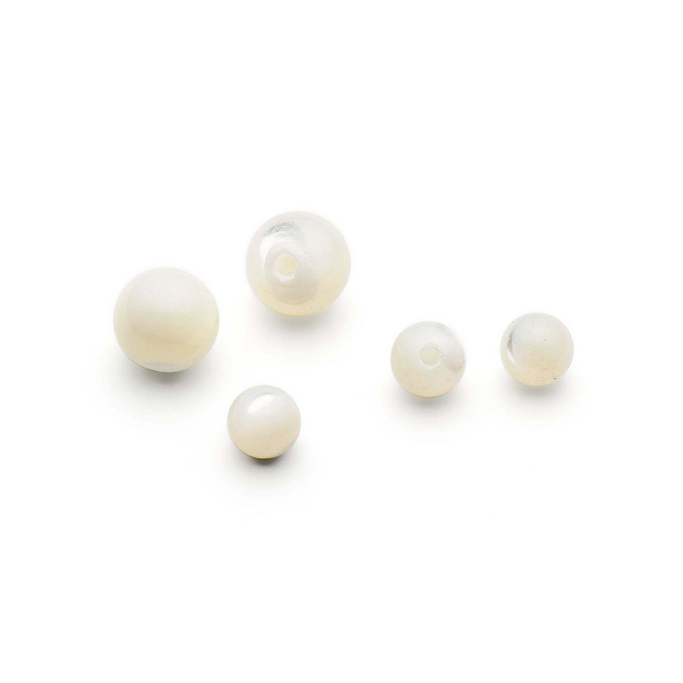Mother of Pearl Round Half Drilled Beads - Various sizes
