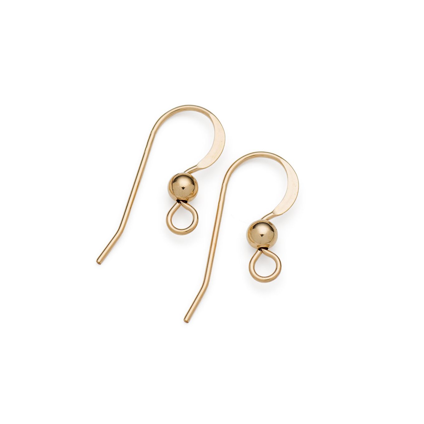 Gold Filled Shepherds Crook Earwires with Ball (Pair)