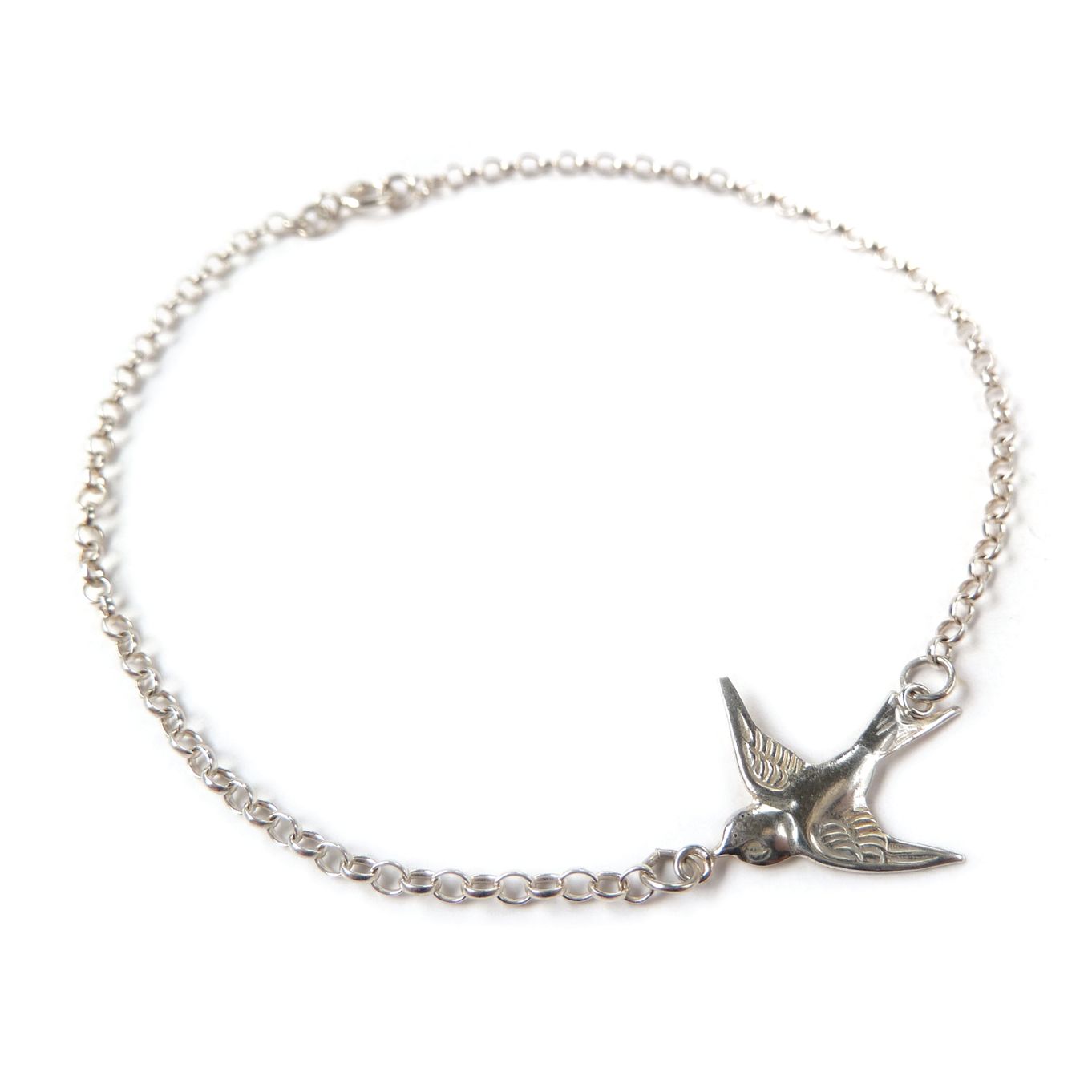 Sterling Silver Swallow Bracelet