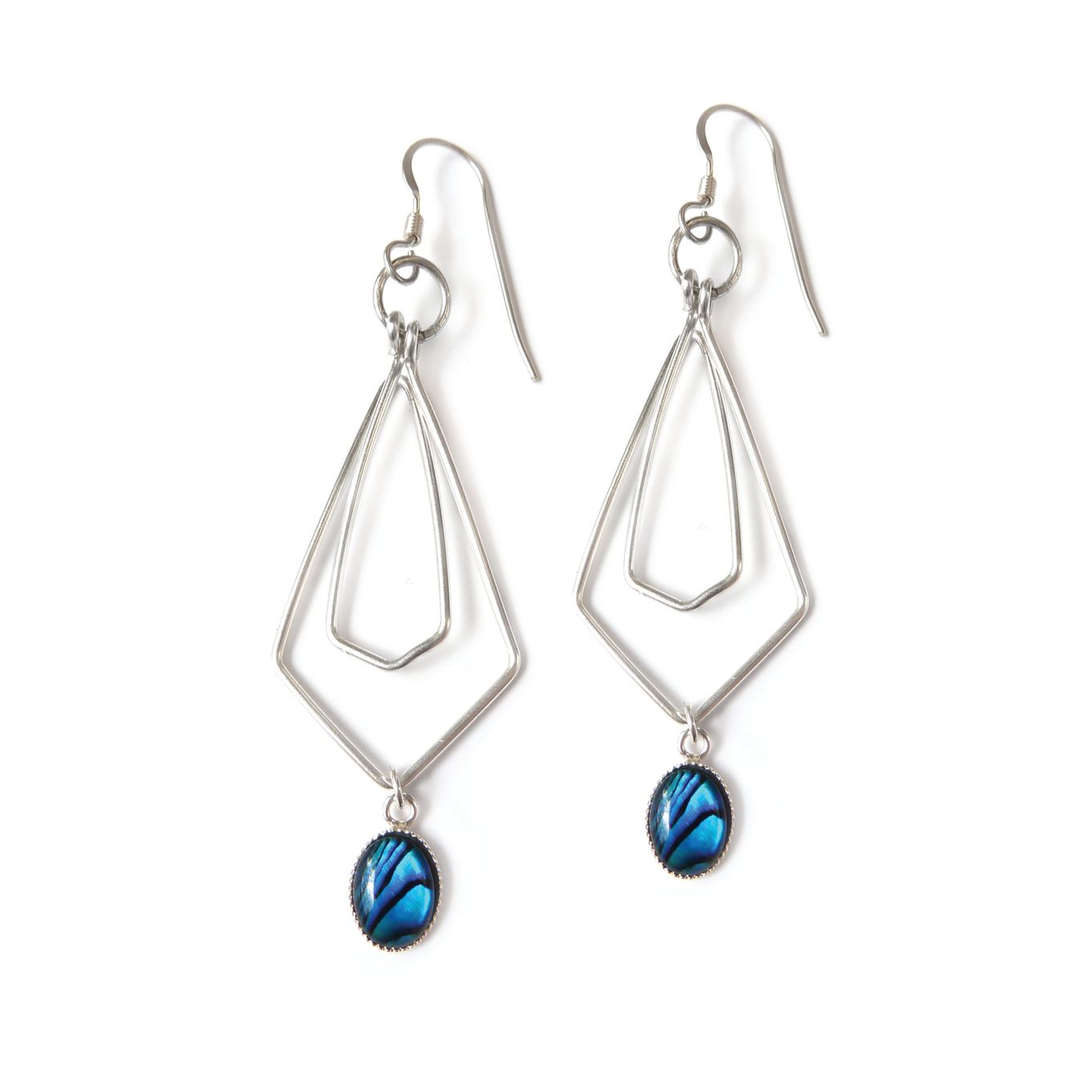 Paua Shell Geometric Earrings