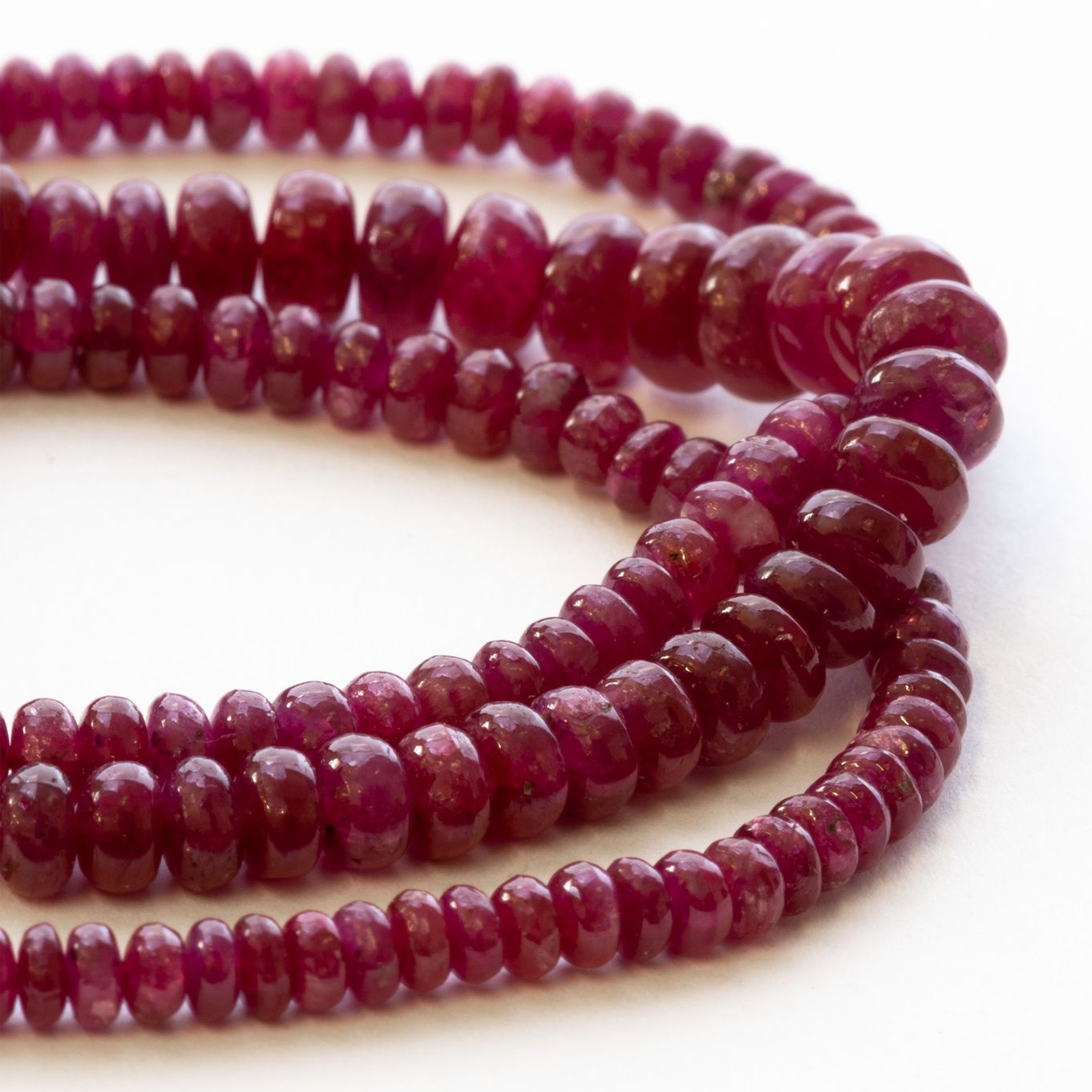 Ruby Rondelle Beads - Approx From 2.5mm