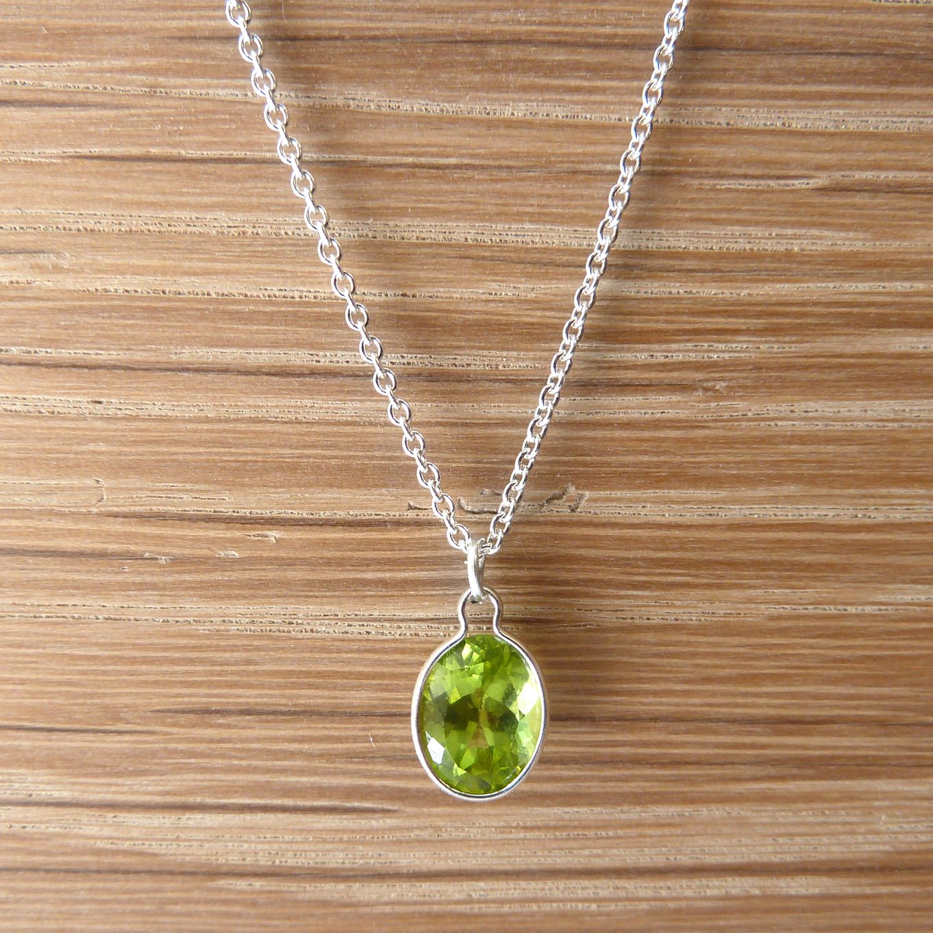 Silver Peridot Necklace