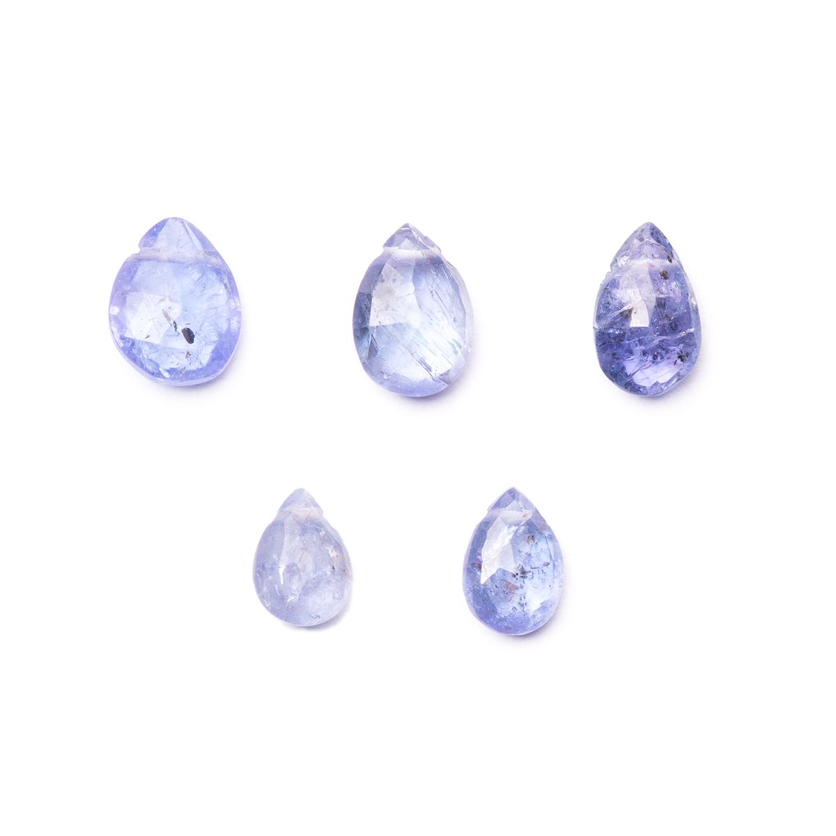 Tanzanite Faceted Teardrop Briolette Beads - Approx From 5mm 