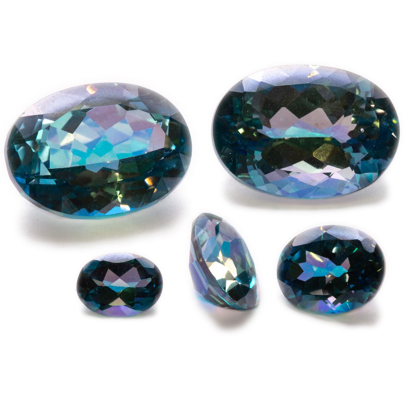 Iridescent Aqua Topaz Faceted Stones