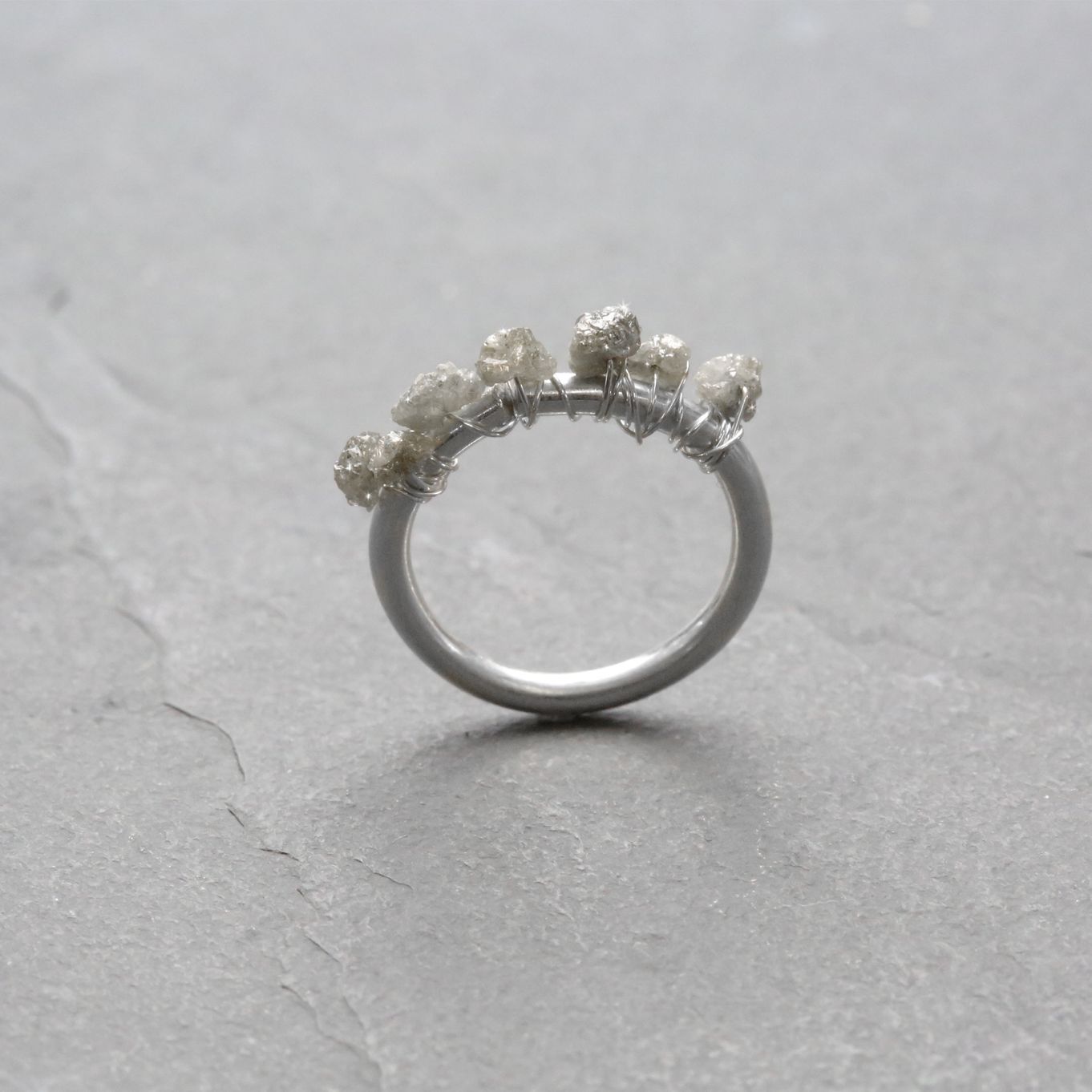 Silver Diamond Ring 
