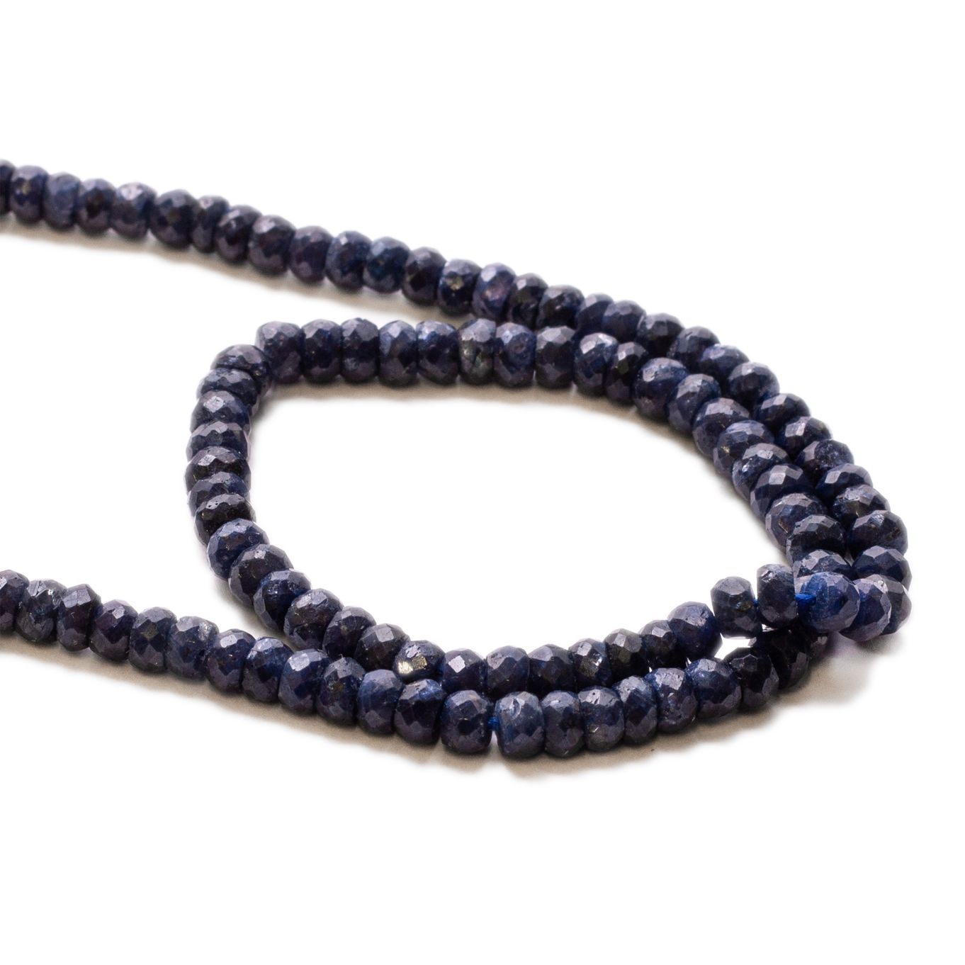 Corundum 'Sapphire' Faceted Rondelle Beads - Approx From 3.5mm