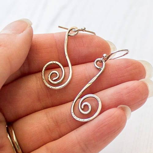 Virtual Jewelry Making Class - Modern Wire Earrings - Silver